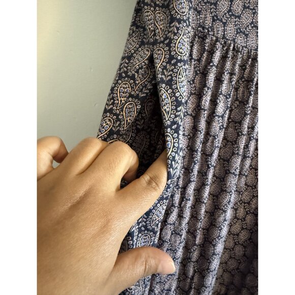 Boden Women's Emma Tiered Jersey Knit Midi Dress in Paisley French Navy Size 20 - Picture 3 of 8